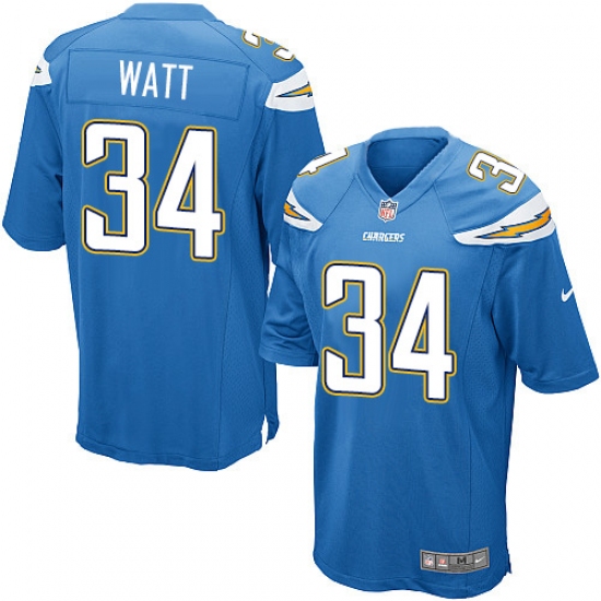 Men's Nike Los Angeles Chargers 34 Derek Watt Game Electric Blue Alternate NFL Jersey