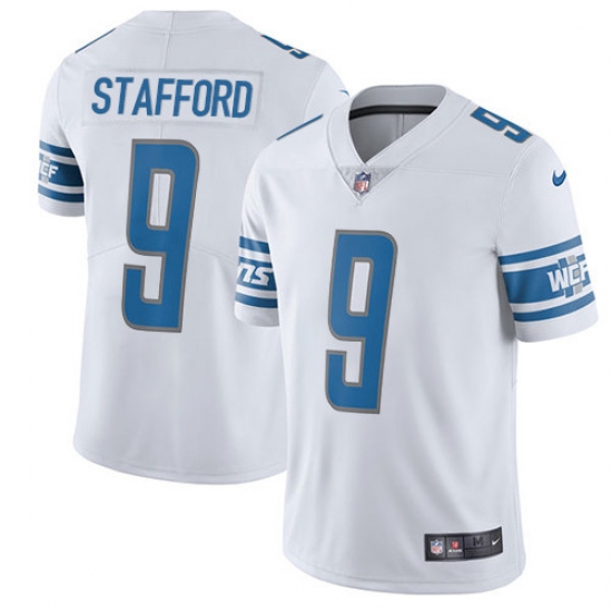 Men's Nike Detroit Lions 9 Matthew Stafford Elite White NFL Jersey