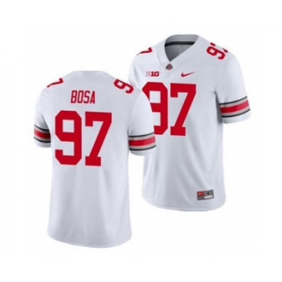 Men's Ohio State Buckeyes Nick Bosa White Football Playoff Game Jersey