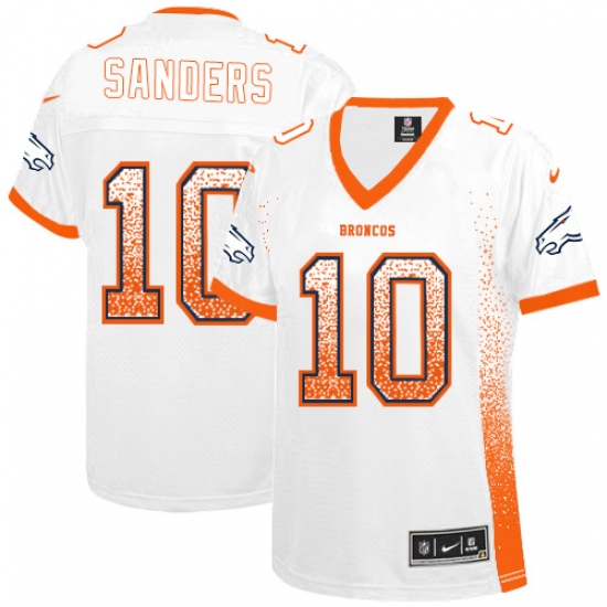 Women's Nike Denver Broncos 10 Emmanuel Sanders Elite White Drift Fashion NFL Jersey