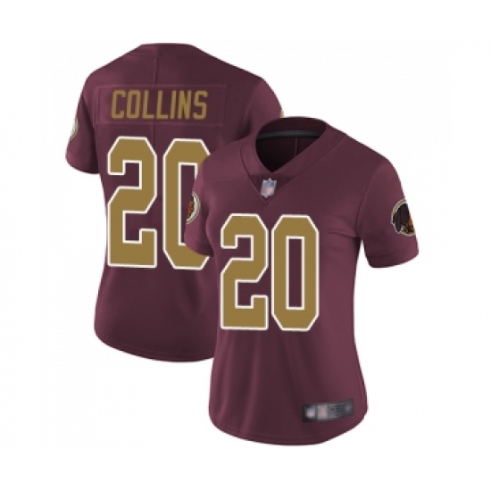 Women's Washington Redskins 20 Landon Collins Burgundy Red Gold Number Alternate 80TH Anniversary Vapor Untouchable Limited Player Football Jersey