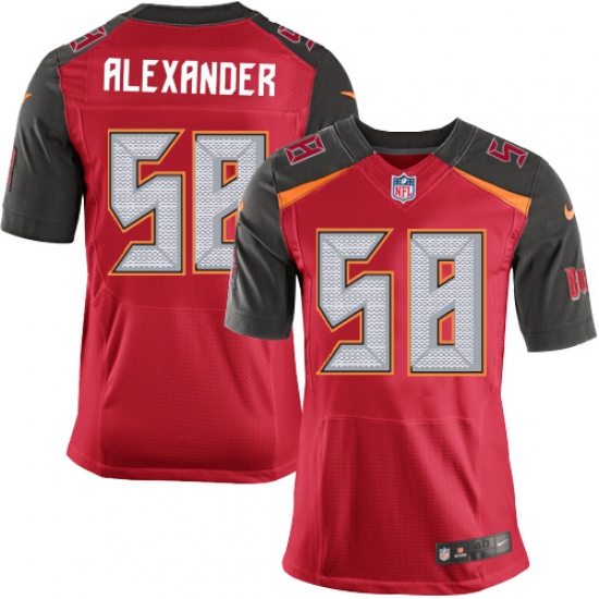 Men's Nike Tampa Bay Buccaneers 58 Kwon Alexander Elite Red Team Color NFL Jersey