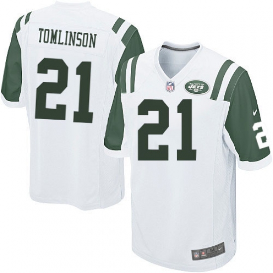 Men's Nike New York Jets 21 LaDainian Tomlinson Game White NFL Jersey