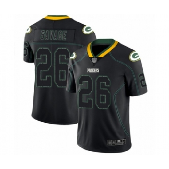 Men's Green Bay Packers 26 Darnell Savage Jr. Limited Lights Out Black Rush Football Jersey