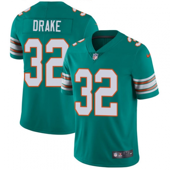 Men's Nike Miami Dolphins 32 Kenyan Drake Aqua Green Alternate Vapor Untouchable Limited Player NFL Jersey