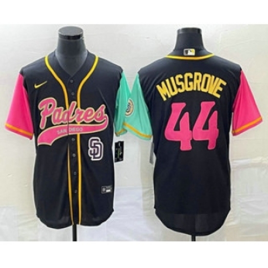 Men's San Diego Padres 44 Joe Musgrove Black NEW 2023 City Connect Cool Base Stitched Jersey