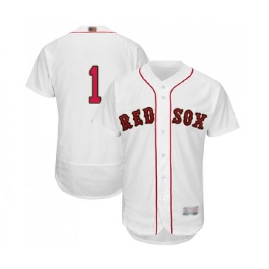 Men's Boston Red Sox 1 Bobby Doerr White 2019 Gold Program Flex Base Authentic Collection Baseball Jersey