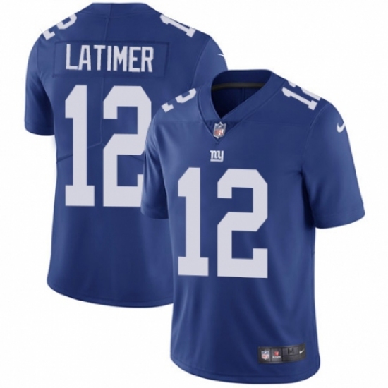 Men's Nike New York Giants 12 Cody Latimer Royal Blue Team Color Vapor Untouchable Limited Player NFL Jersey