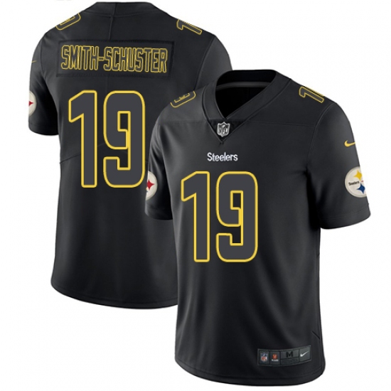 Men's Nike Pittsburgh Steelers 19 JuJu Smith-Schuster Limited Black Rush Impact NFL Jersey