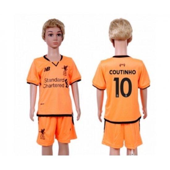 Liverpool 10 Coutinho Sec Away Kid Soccer Club Jersey