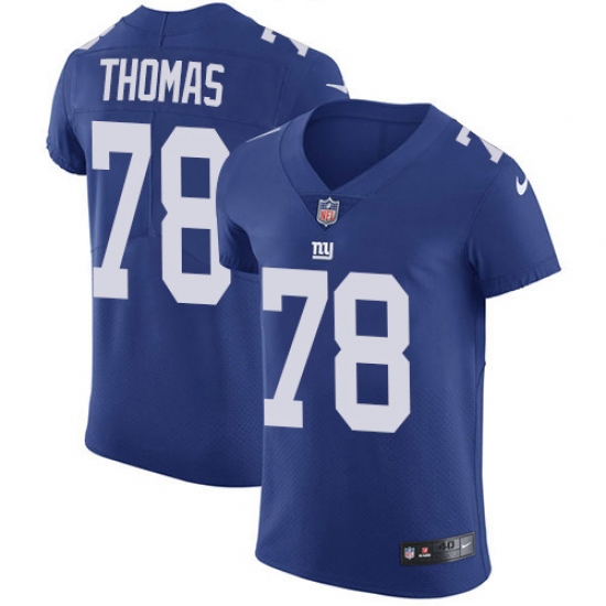 Men's New York Giants 78 Andrew Thomas Royal Blue Team Color Stitched NFL Vapor Untouchable Elite Jersey