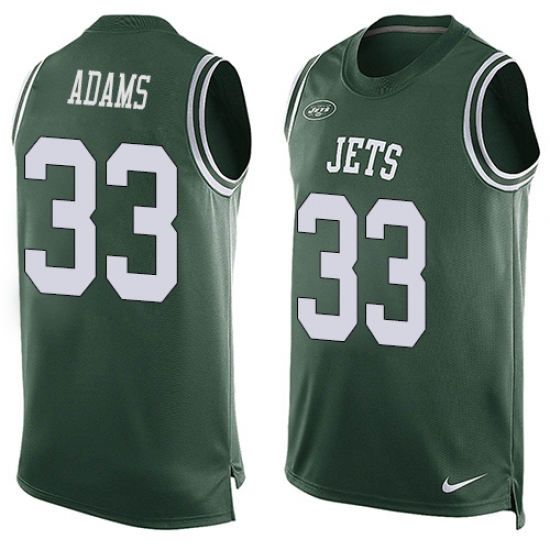 Men's Nike New York Jets 33 Jamal Adams Limited Green Player Name & Number Tank Top NFL Jersey