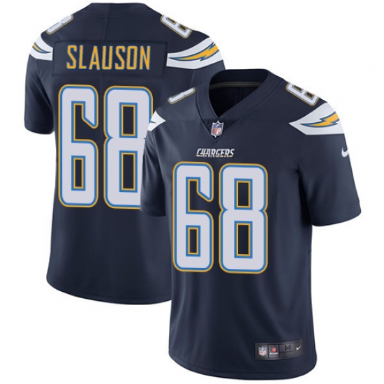 Men's Nike Los Angeles Chargers 68 Matt Slauson Navy Blue Team Color Vapor Untouchable Limited Player NFL Jersey