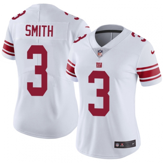 Women's Nike New York Giants 3 Geno Smith Elite White NFL Jersey