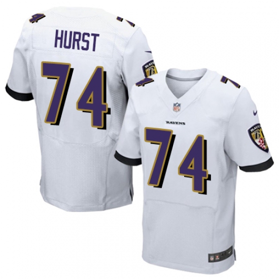 Men's Nike Baltimore Ravens 74 James Hurst Elite White NFL Jersey