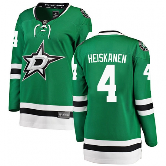 Women's Dallas Stars 4 Miro Heiskanen Authentic Green Home Fanatics Branded Breakaway NHL Jersey