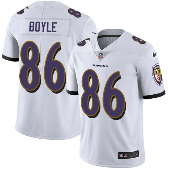 Youth Nike Baltimore Ravens 86 Nick Boyle White Vapor Untouchable Limited Player NFL Jersey