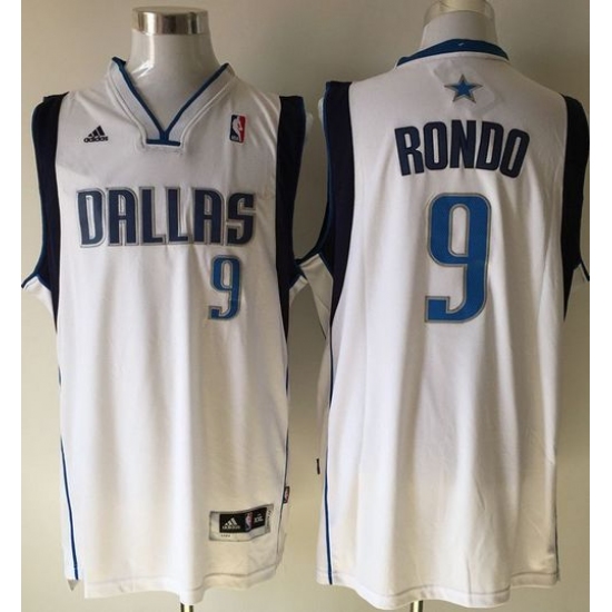 Revolution 30 Mavericks 9 Rajon Rondo White Stitched NBA Jersey