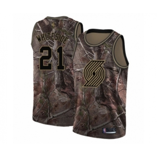 Youth Portland Trail Blazers 21 Hassan Whiteside Swingman Camo Realtree Collection Basketball Jersey