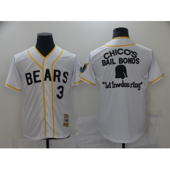 Bad News Bears 3 Chico's Bail White Bonds - Let Freedom Ring Button-Down Baseball Jersey