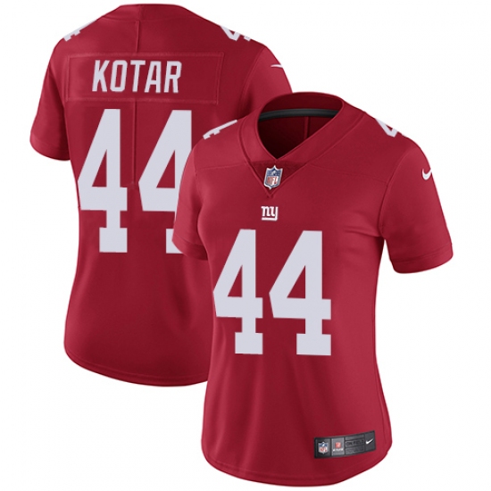 Women's Nike New York Giants 44 Doug Kotar Red Alternate Vapor Untouchable Limited Player NFL Jersey