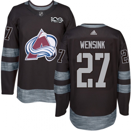 Men's Adidas Colorado Avalanche 27 John Wensink Premier Black 1917-2017 100th Anniversary NHL Jersey