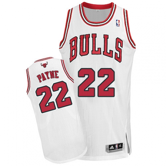 Men's Adidas Chicago Bulls 22 Cameron Payne Authentic White Home NBA Jersey