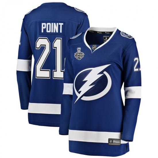 Women's Tampa Bay Lightning 21 Brayden Point Fanatics Branded Blue 2020 Stanley Cup Final Bound Home Player Breakaway Jersey