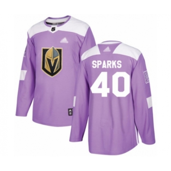 Youth Vegas Golden Knights 40 Garret Sparks Authentic Purple Fights Cancer Practice Hockey Jersey