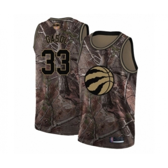 Youth Toronto Raptors 33 Marc Gasol Swingman Camo Realtree Collection 2019 Basketball Finals Bound Jersey