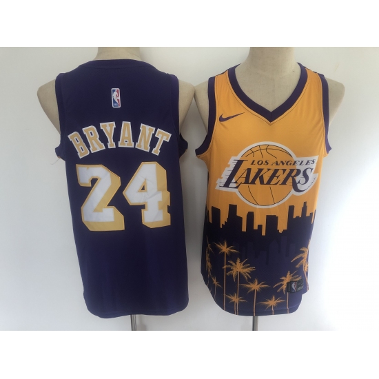 Men's Los Angeles Lakers 24 Kobe Bryant Purple Salute To Service Stitched Basketbal Jersey