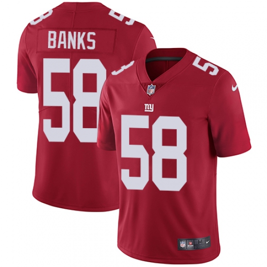 Youth Nike New York Giants 58 Carl Banks Red Alternate Vapor Untouchable Limited Player NFL Jersey