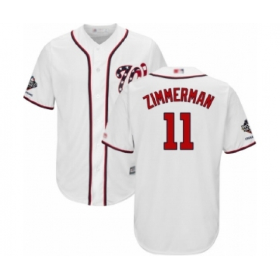 Youth Washington Nationals 11 Ryan Zimmerman Authentic White Home Cool Base 2019 World Series Champions Baseball Jersey