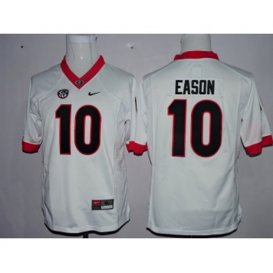 Georgia Bulldogs 10 Jacob Eason White Youth College Football Jersey