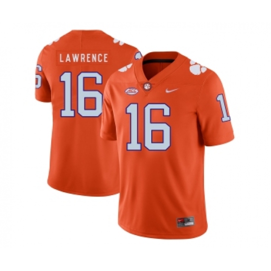 Clemson Tigers 16 Trevor Lawrence Orange Nike College Football Jersey