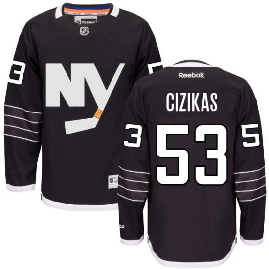 Men's Reebok New York Islanders 53 Casey Cizikas Authentic Black Third NHL Jersey