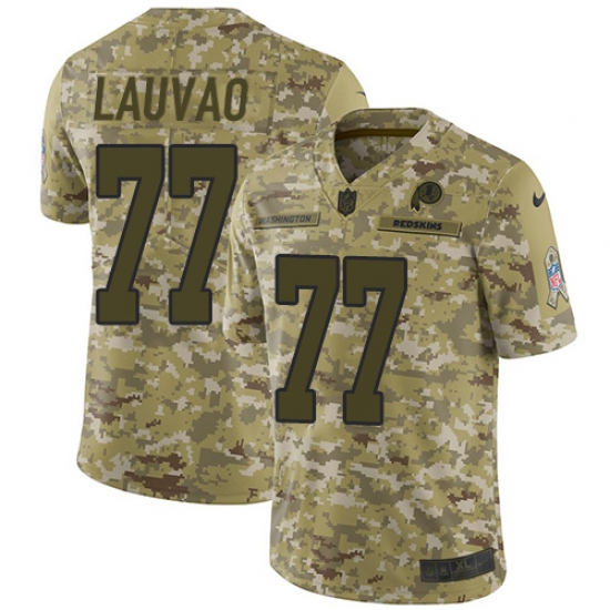 Youth Nike Washington Redskins 77 Shawn Lauvao Limited Camo 2018 Salute to Service NFL Jersey