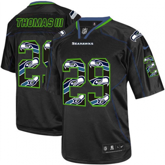 Men's Nike Seattle Seahawks 29 Earl Thomas III Elite New Lights Out Black NFL Jersey