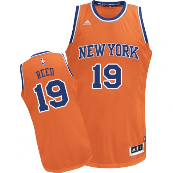 Men's Adidas New York Knicks 19 Willis Reed Swingman Orange Alternate NBA Jersey