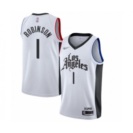 Youth Los Angeles Clippers 1 Jerome Robinson Swingman White Basketball Jersey - 2019 20 City Edition