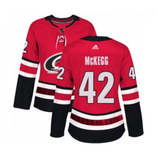 Women's Adidas Carolina Hurricanes 42 Greg McKegg Premier Red Home NHL Jersey