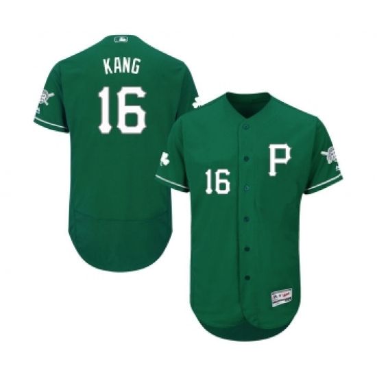 Men's Pittsburgh Pirates 16 Jung-ho Kang Green Celtic Flexbase Authentic Collection Baseball Jersey