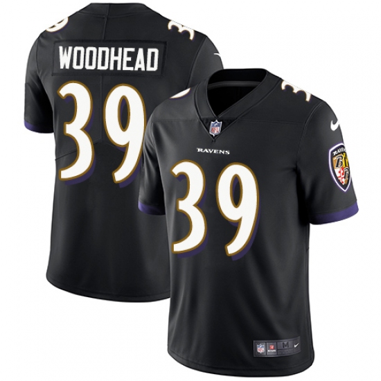 Youth Nike Baltimore Ravens 39 Danny Woodhead Black Alternate Vapor Untouchable Limited Player NFL Jersey