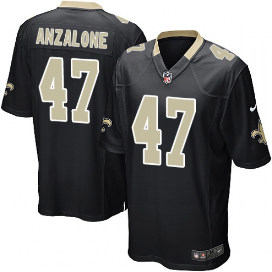 Men's Nike New Orleans Saints 47 Alex Anzalone Game Black Team Color NFL Jersey