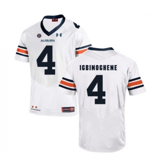 Auburn Tigers 4 Noah Igbinoghene White College Football Jersey