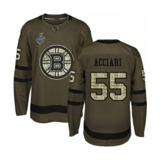 Men's Boston Bruins 55 Noel Acciari Authentic Green Salute to Service 2019 Stanley Cup Final Bound Hockey Jersey