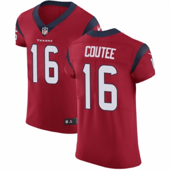 Men's Nike Houston Texans 16 Keke Coutee Red Alternate Vapor Untouchable Elite Player NFL Jersey