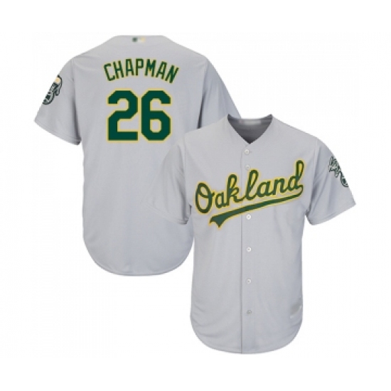 Men's Oakland Athletics 26 Matt Chapman Replica Grey Road Cool Base Baseball Jersey