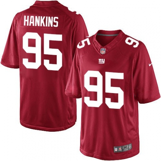 Youth Nike New York Giants 95 Johnathan Hankins Elite Red Jersey