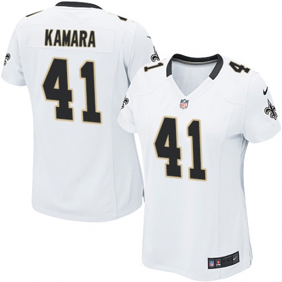 Women's Nike New Orleans Saints 41 Alvin Kamara Game White NFL Jersey